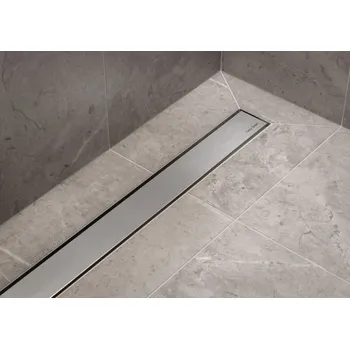 Odvodňovací žlab ESS Basic Drain - Univerzální sprchový žlab 600x72 mm, kompletní sada, kartáčovaná nerezová ocel BD-60-FL-50/28