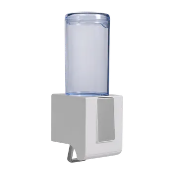 Dávkovač mýdla Sanela - Dávkovač tekutého mýdla a gelové dezinfekce s dávkovacím ventilem, objem 0,5l, materiál bílý a transparentní plast ABS