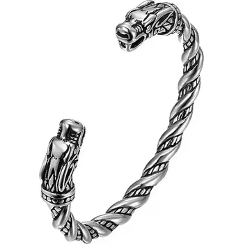 Náramek Náramek z chirurgické oceli ve stylu Viking – Šakal