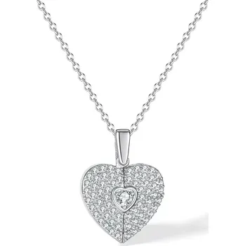 Náhrdelník Titan Jewerly Dámský nerezový náhrdelník s otevíracím srdcem Stříbrný