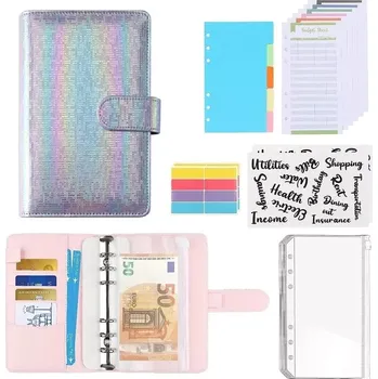 Diář Pořadač s kroužky a 12 fóliemi - listy - nálepky A6 HoloViolet