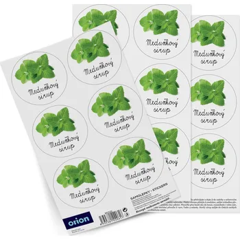 samolepka Samolepky na láhve Meduňkový sirup