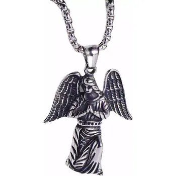 Náhrdelník Ocelový přívěsek Anděl Anahita Stříbrný - Model BEZ ŘETÍZKU (pouze přívěsek)