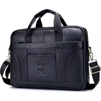 Bullcaptain pánská kožená brašna Tyliann Černá 10L