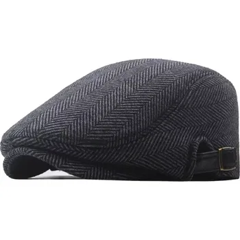 Čepice Pánská plochá zateplená čepice bekovka Herman Černá