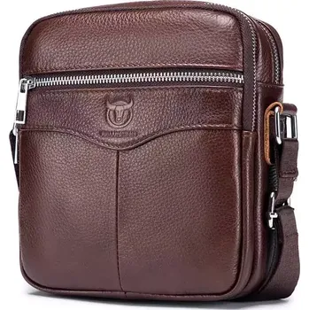 Bullcaptain pánská kožená messenger taška Haude Hnědá