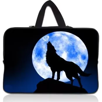 pouzdro na notebook Huado taška na notebook do 14.4" Vlk vyjící na měsíc