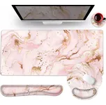 Huado XXL ergonomický set podložek k PC 4v1 Zlato-růžový