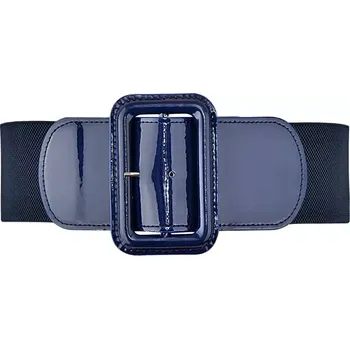 Opasek Dámský strečový široký lesklý pásek Casila Navy Blue