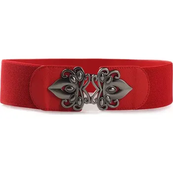 Opasek Dámský pásek na šaty s přezkou Fless Červený