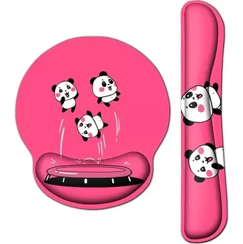 Podložka pod myš Huado Set podložka pod myš a zápěstí Veselé pandy