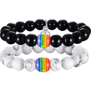 Náramek Pružné náramky pro dva s magnetickými kuličkami LGBT