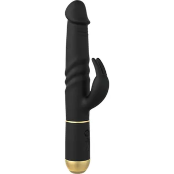 Vibrátor Dorcel Furious Rabbit 2.0 - černý klínový vibrátor s pohyblivým ramenem