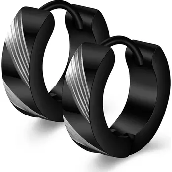 Náušnice Ocelové Náušnice kruhy Rada Black