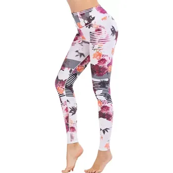 Dámské legíny Dámské Sportovní legíny Fitness Růže - Velikost L (LARGE)