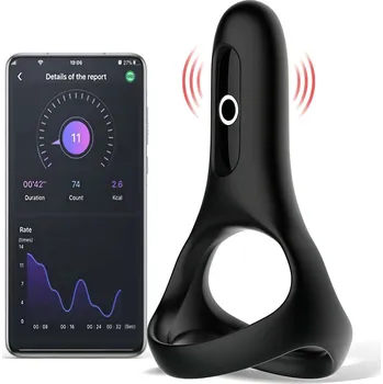 Magic Motion Rise - chytrý, nabíjecí vibrační erekční kroužek (černý)