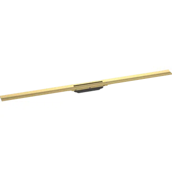 Odvodňovací žlab Hansgrohe RainDrain Flex Vrchní sada sprchového žlabu 1200, zkracovatelný, pro instalaci volně na plochu, leštěný vzhled zlata 56047990