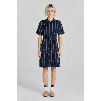 Dámské šaty ŠATY GANT SLIM PRINTED SS SHIRT DRESS EVENING BLUE