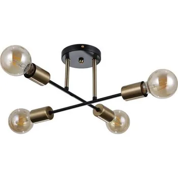 ITALUX PND-4052-4-BL-HBR Formio stropní svítidlo 4xE27 černá, medová mosaz