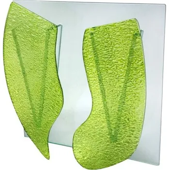 Váza Skleněná váza z plochého skla dvojitá, zelená