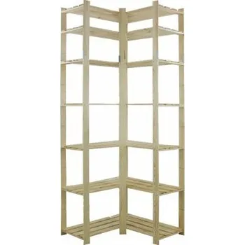 regál Dřevěný regál rohový B-33 220x85x38 - borovice