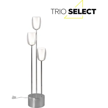 Stojací lampa TRIO SELECT 417500306 BARRET stojací lampa V1400mm 3xE14 chromová, průhledná