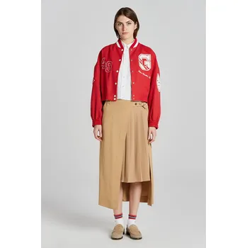 Dámská bunda BUNDA GANT CROPPED VARSITY JACKET BRIGHT RED