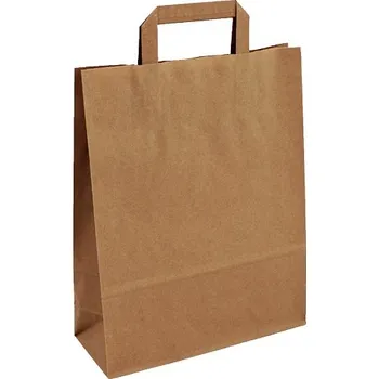 Nákupní taška Papírová taška hnědá 26x10x33 s plochým uchem Topcraft