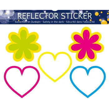 Reflexní nálepka srdce a květiny