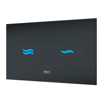 Klozet Sanela - Elektronický dotykový splachovač WC 24 V DC s elektronikou ALS do montážního rámu, černé sklo SLW 30F