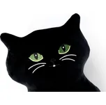 Sleep-well Polštářek/plyšák kočka mikrospandex, 30cm, černá - zelené oči
