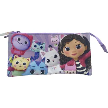 Penál Pouzdro trojité Gabbys Dollhouse, Rozměry: 22 x 12 x 4 cm