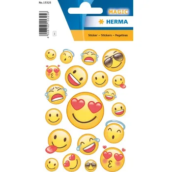 samolepka Nálepka Šťastný Úsměv. Obsah 1 list / 19 samolepek