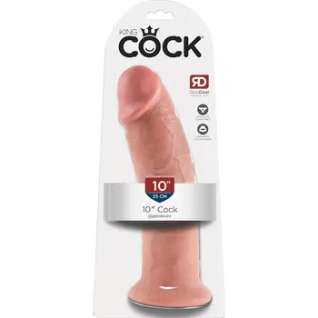 Dildo King Cock 10 - velký realistický dildo s přísavkou (25 cm) - přírodní