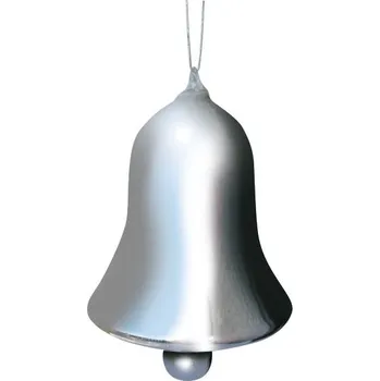 Vánoční dekorace Zvoneček na zavěšení stříbrný, výška 13cm