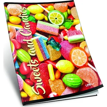 Sešit sešit 444, A4, 42 listů, linkovaný 8 mm,edice SWEET, motiv bombony