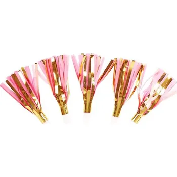 Party dekorace Frkačka papírová, zlato-růžová, sada 5 ks