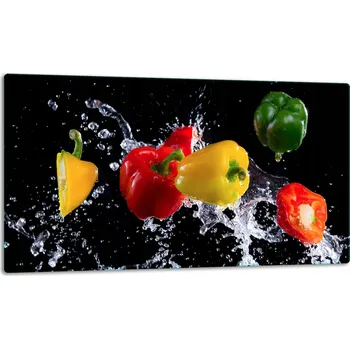 Obraz SKLENĚNÁ DESKA NA KRAJENÍ 52x30 PAPRIKA