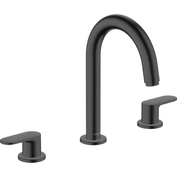 Vodovodní baterie Hansgrohe Vernis Blend 3-otvorová umyvadlová armatura s odtokovou soupravou s táhlem, matná černá 71553670