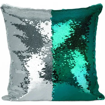 Povlečení POVLEČENÍ NA POLŠTÁŘ 40x40 ZELENÉ STŘÍBRNÉ FLITRY MĚNÍCÍ BARVU