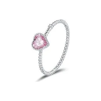 Prsten Prosperk Prstýnek stříbro něžné růžový zirkon Velikost prstenů: 8 (EU: 57-58)