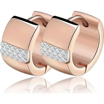 Náušnice Ocelové Náušnice kruhy Loius Růžové