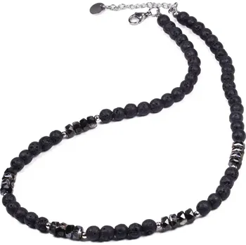 Náhrdelník Náhrdelník z lávových kamenů a oceli Tasman