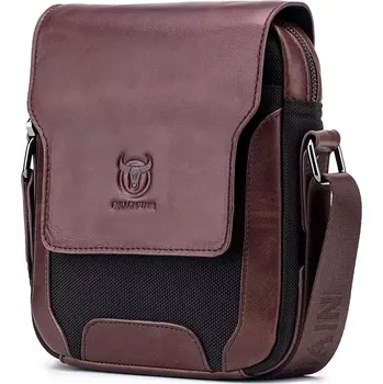 Bullcaptain pánská kožená messenger taška Rainier Hnědá 4L
