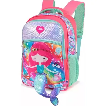 Školní batoh Miko Dívčí holografický školní batoh 3D Mořská panna 15L