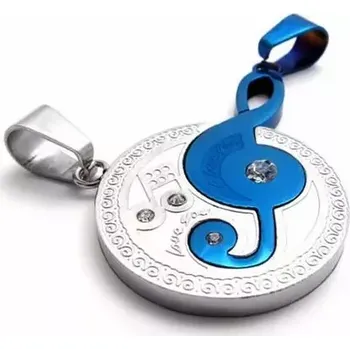 Přívěsek Ocelové přívěsky pro dva se zirkony Hudební