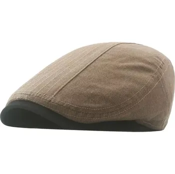Čepice Pánská plochá džínová čepice bekovka Toimi Hnědá