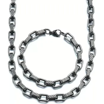 Souprava šperků Sada z chirurgické oceli Resist Vintage / řetízek a náramek