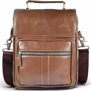 Humerpaul pánská kožená taška Quirin Světle hnědá 7L