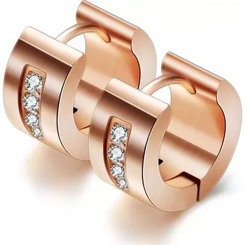 Náušnice Ocelové Náušnice kruhy Dara Růžová